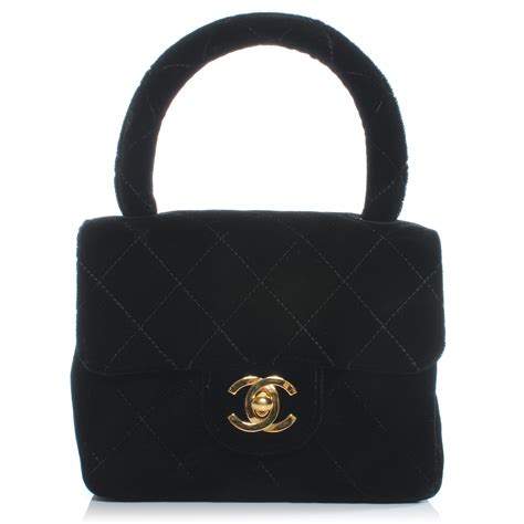 chanel velvet black mini flap|Chanel mini kelly flap bag.